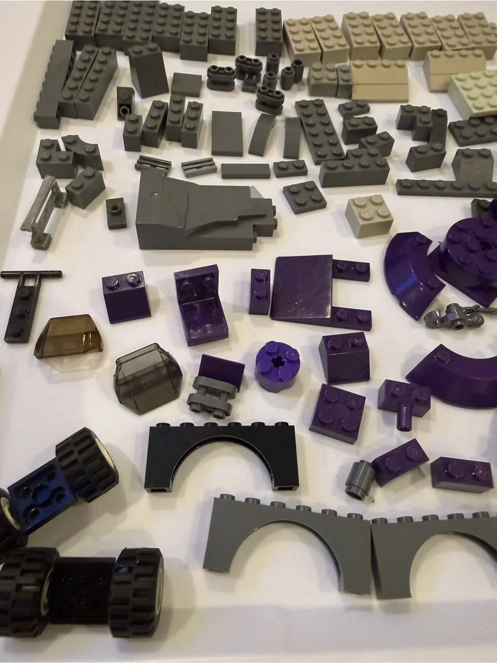 LEGO dark Purple Grey Cream blocks pieces parts elements lot